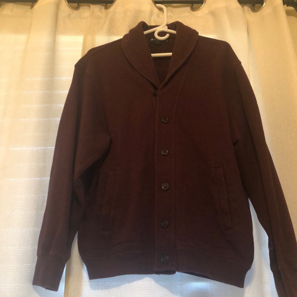 Comfy collared sweater. Color is Maroon.